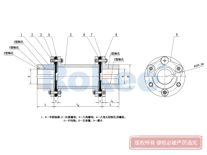 JMIJ带中间轴双膜片联轴器