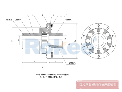 LMD(MLZ)型单法兰梅花联轴器